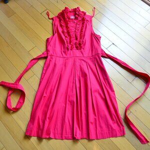 ELIZA J New York Size 14 Ruffle Chest Shift Dress Party Evening Wear Tie Waist